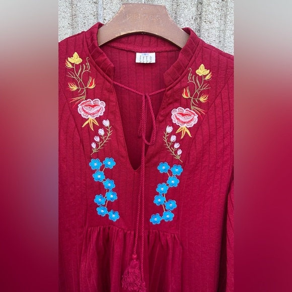 Tiptupu women’s Velvet V neck Long sleeve shift mini dress not new normal wear - Picture 9 of 14